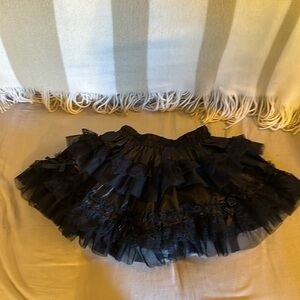 Black satin, lace and toile petticoat with bows